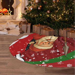 Kenya Christmas Tree Skirt Santa Claus Spear and Red Green Harambee Crest - African Pride