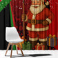 Kenya Christmas Window Curtain Santa Claus Spear and Red Green Harambee Crest - African Pride