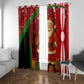 Kenya Christmas Window Curtain Santa Claus Spear and Red Green Harambee Crest - African Pride