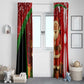 Kenya Christmas Window Curtain Santa Claus Spear and Red Green Harambee Crest - African Pride