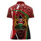 Kenya Christmas Women Polo Shirt Santa Claus Spear and Red Green Harambee Crest - African Pride