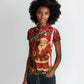 Kenya Christmas Women Polo Shirt Santa Claus Spear and Red Green Harambee Crest - African Pride