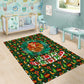 Kenya Christmas Area Rug Santa Feast Scene and Festive Wreath Pattern - African Pride