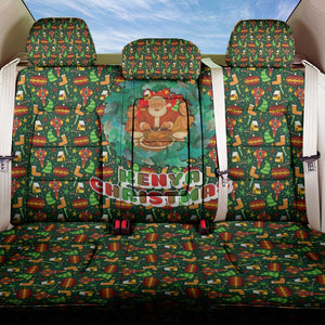 Kenya Christmas Back Car Seat Cover Santa Feast Scene and Festive Wreath Pattern - African Pride