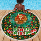 Kenya Christmas Beach Blanket Santa Feast Scene and Festive Wreath Pattern - African Pride