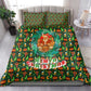 Kenya Christmas Bedding Set Santa Feast Scene and Festive Wreath Pattern - African Pride