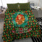 Kenya Christmas Bedding Set Santa Feast Scene and Festive Wreath Pattern - African Pride