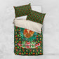 Kenya Christmas Bedding Set Santa Feast Scene and Festive Wreath Pattern - African Pride