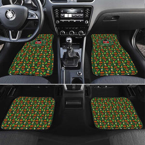 Kenya Christmas Car Mats Santa Feast Scene and Festive Wreath Pattern - African Pride