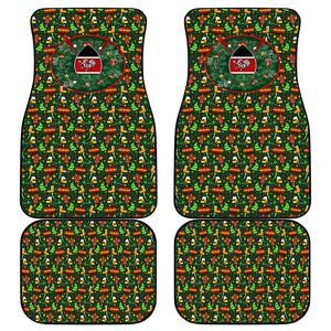 Kenya Christmas Car Mats Santa Feast Scene and Festive Wreath Pattern - African Pride