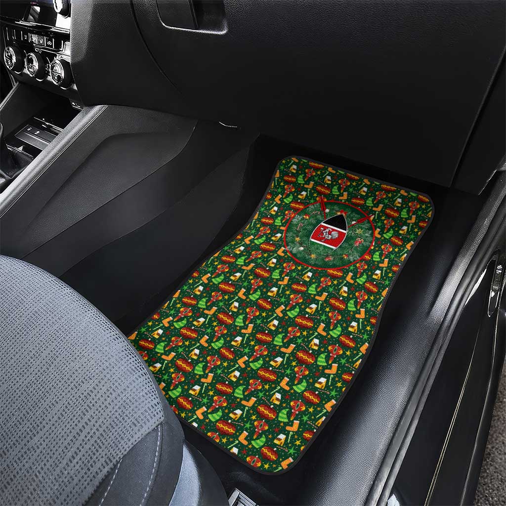 Kenya Christmas Car Mats Santa Feast Scene and Festive Wreath Pattern - African Pride