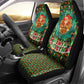 Kenya Christmas Car Seat Cover Santa Feast Scene and Festive Wreath Pattern - African Pride