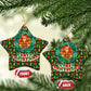 Kenya Christmas Ceramic Ornament Santa Feast Scene and Festive Wreath Pattern - African Pride