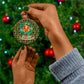 Kenya Christmas Ceramic Ornament Santa Feast Scene and Festive Wreath Pattern - African Pride