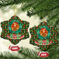 Kenya Christmas Ceramic Ornament Santa Feast Scene and Festive Wreath Pattern - African Pride