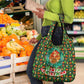 Kenya Christmas Grocery Bag Santa Feast Scene and Festive Wreath Pattern - African Pride