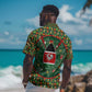 Kenya Christmas Hawaiian Shirt Santa Feast Scene and Festive Wreath Pattern - African Pride