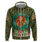Kenya Christmas Hoodie Santa Feast Scene and Festive Wreath Pattern - African Pride