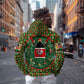 Kenya Christmas Hoodie Santa Feast Scene and Festive Wreath Pattern - African Pride