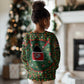 Kenya Christmas Kid Ugly Christmas Sweater Santa Feast Scene and Festive Wreath Pattern - African Pride