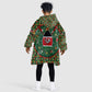 Kenya Christmas Kid Wearable Blanket Hoodie Santa Feast Scene and Festive Wreath Pattern - African Pride