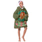 Kenya Christmas Kid Wearable Blanket Hoodie Santa Feast Scene and Festive Wreath Pattern - African Pride
