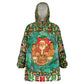 Kenya Christmas Kid Wearable Blanket Hoodie Santa Feast Scene and Festive Wreath Pattern - African Pride