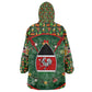 Kenya Christmas Kid Wearable Blanket Hoodie Santa Feast Scene and Festive Wreath Pattern - African Pride