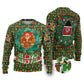 Kenya Christmas Ugly Christmas Sweater Santa Feast Scene and Festive Wreath Pattern - African Pride