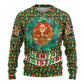 Kenya Christmas Ugly Christmas Sweater Santa Feast Scene and Festive Wreath Pattern - African Pride