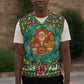 Kenya Christmas Knitted V-Neck Vest Santa Feast Scene and Festive Wreath Pattern - African Pride