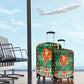 Kenya Christmas Luggage Cover Santa Feast Scene and Festive Wreath Pattern - African Pride