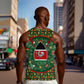 Kenya Christmas Men Tank Top Santa Feast Scene and Festive Wreath Pattern - African Pride