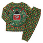 Kenya Christmas Pajama Set Santa Feast Scene and Festive Wreath Pattern - African Pride