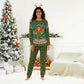 Kenya Christmas Pajama Set Santa Feast Scene and Festive Wreath Pattern - African Pride