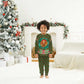 Kenya Christmas Pajama Set Santa Feast Scene and Festive Wreath Pattern - African Pride
