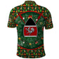 Kenya Christmas Polo Shirt Santa Feast Scene and Festive Wreath Pattern - African Pride