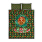 Kenya Christmas Quilt Bed Set Santa Feast Scene and Festive Wreath Pattern - African Pride