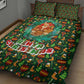 Kenya Christmas Quilt Bed Set Santa Feast Scene and Festive Wreath Pattern - African Pride