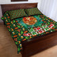 Kenya Christmas Quilt Bed Set Santa Feast Scene and Festive Wreath Pattern - African Pride
