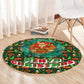Kenya Christmas Round Carpet Santa Feast Scene and Festive Wreath Pattern - African Pride