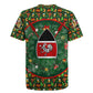 Kenya Christmas Rugby Jersey Santa Feast Scene and Festive Wreath Pattern - African Pride