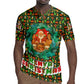 Kenya Christmas Rugby Jersey Santa Feast Scene and Festive Wreath Pattern - African Pride