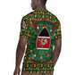 Kenya Christmas Rugby Jersey Santa Feast Scene and Festive Wreath Pattern - African Pride