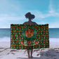 Kenya Christmas Sarong Santa Feast Scene and Festive Wreath Pattern - African Pride