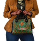 Kenya Christmas Shoulder Handbag Santa Feast Scene and Festive Wreath Pattern - African Pride