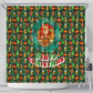 Kenya Christmas Shower Curtain Santa Feast Scene and Festive Wreath Pattern - African Pride