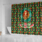 Kenya Christmas Shower Curtain Santa Feast Scene and Festive Wreath Pattern - African Pride