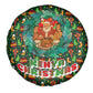Kenya Christmas Spare Tire Cover Santa Feast Scene and Festive Wreath Pattern - African Pride