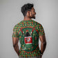 Kenya Christmas T shirt Santa Feast Scene and Festive Wreath Pattern - African Pride
